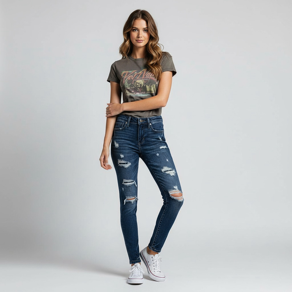 Aeropostale Super Skinny Distressed Jeans Dark Wash y2K 2000’s Denim Size 27/28
